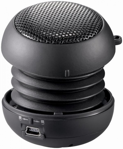 Aktiver Mini-Lautsprecher f�r MP3, Handy, Notebook - SCHWARZ