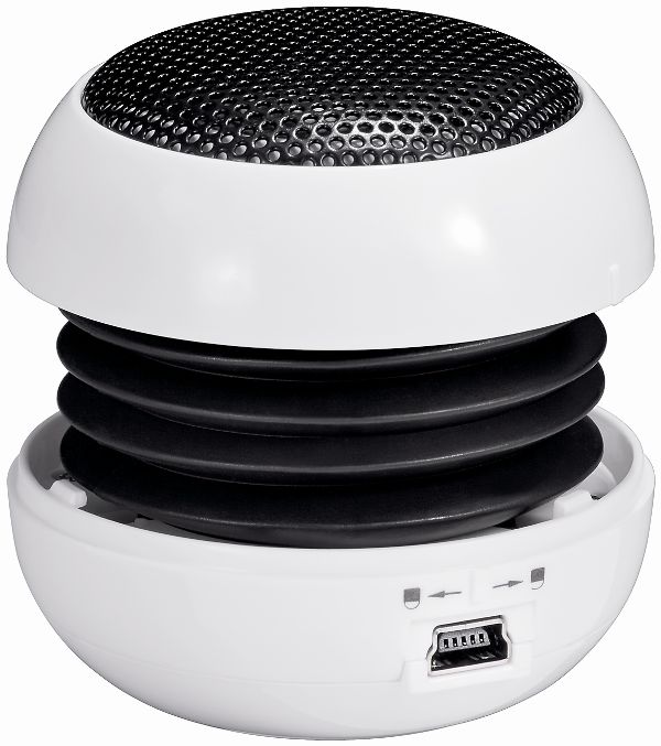 Aktiver Mini-Lautsprecher f&uuml;r MP3, Handy, Notebook - WEISS
