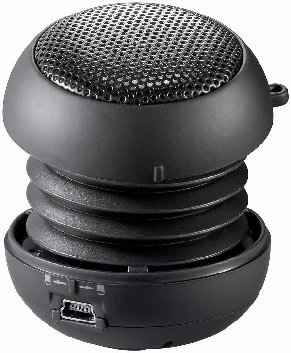 Aktiver Mini-Lautsprecher f&uuml;r MP3, Handy, Notebook - SCHWARZ