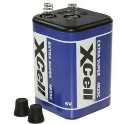 Blockbatterie 4R25 mit Spiralfederkontakten - 6V / 9500mAh