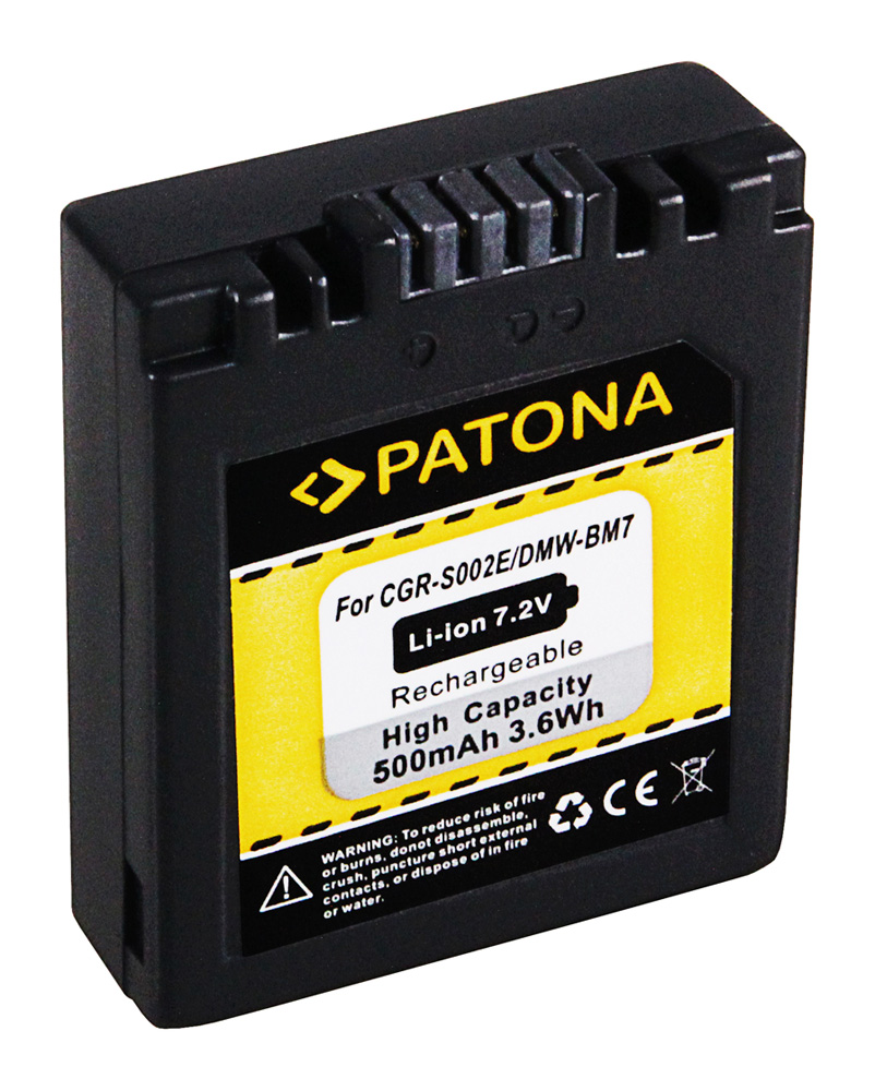 Akku f&uuml;r Panasonic-Akku CGA-S002 (...), CGR-S002, DMW-BM7