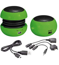 Aktiver Mini-Lautsprecher f�r MP3, Handy, Notebook - GR�N
