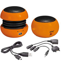 Aktiver Mini-Lautsprecher f�r MP3, Handy, Notebook - ORANGE