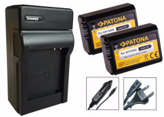 2 x Patona-Akku + Ladegerät für Sony Alpha 5000, 5100, 6000, 6300, 6500 - Typ: NP-FW50