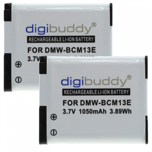 2 x 1050mAh Akku für Panasonic Lumix DMC-TZ40, DMC-TZ41, DMC-TZ56, DMC-TZ58, DMC-TZ61, DMC-TZ71 - DMW-BCM13 (E)