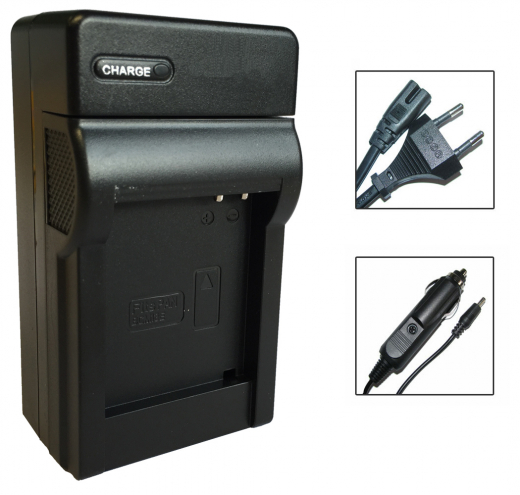 Ladegerät für Li-Ion Camcorder- bzw. Digicam-Akkus - 230V (Netz) / 12V (KFZ) für verschiedene Modelle