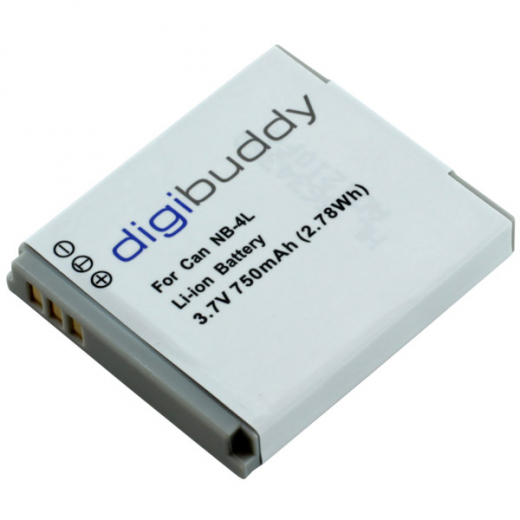 digibuddy Akku für Canon Akku NB-4L - z.B. Ixus 120 IS, 115 HS, 130 IS, 220 HS, 230 HS, 255 HS