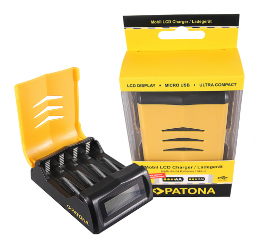Patona Schnell-Ladegerät für 1 bis 4 Mignon AA und/oder Microzellen AAA