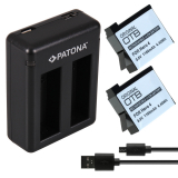 2 x Akku + Dual-Ladegerät für GoPro HERO4 alle Editionen - AHDBT-401