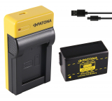 USB-Ladegerät + Patona Akku für Panasonic Akku DMW-BMB9, z.B. Lumix DC-FZ82, DC-FZ83, DMC-FZ48, -FZ100, -FZ150