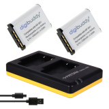 2 x digibuddy Akku + Dual-Ladegerät für Sony Akku NP-BX1 - z.B. Cybershot DSC-RX100 II, III, IV, V, VI, VII, HX400, HX400V, etc
