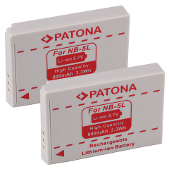 2 x Patona Akku für Canon PowerShot SX200 IS, SX210 IS, SX220 HS, SX230 HS - Typ: NB-5L