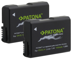 2 x Patona Premium Akku für Nikon D3100, D3200, D3300, D5100, D5200, D5300, D5500 - EN-EL14
