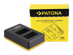 Patona LCD Dual-Ladegerät für Sony Alpha 5000, 5100, 6000, 6300, 6500 - Typ: NP-FW50