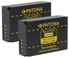 2 x Patona Akku für Canon EOS 100D, M, M10, M50, M200, M100, PowerShot SX70 HS - Typ: LP-E12